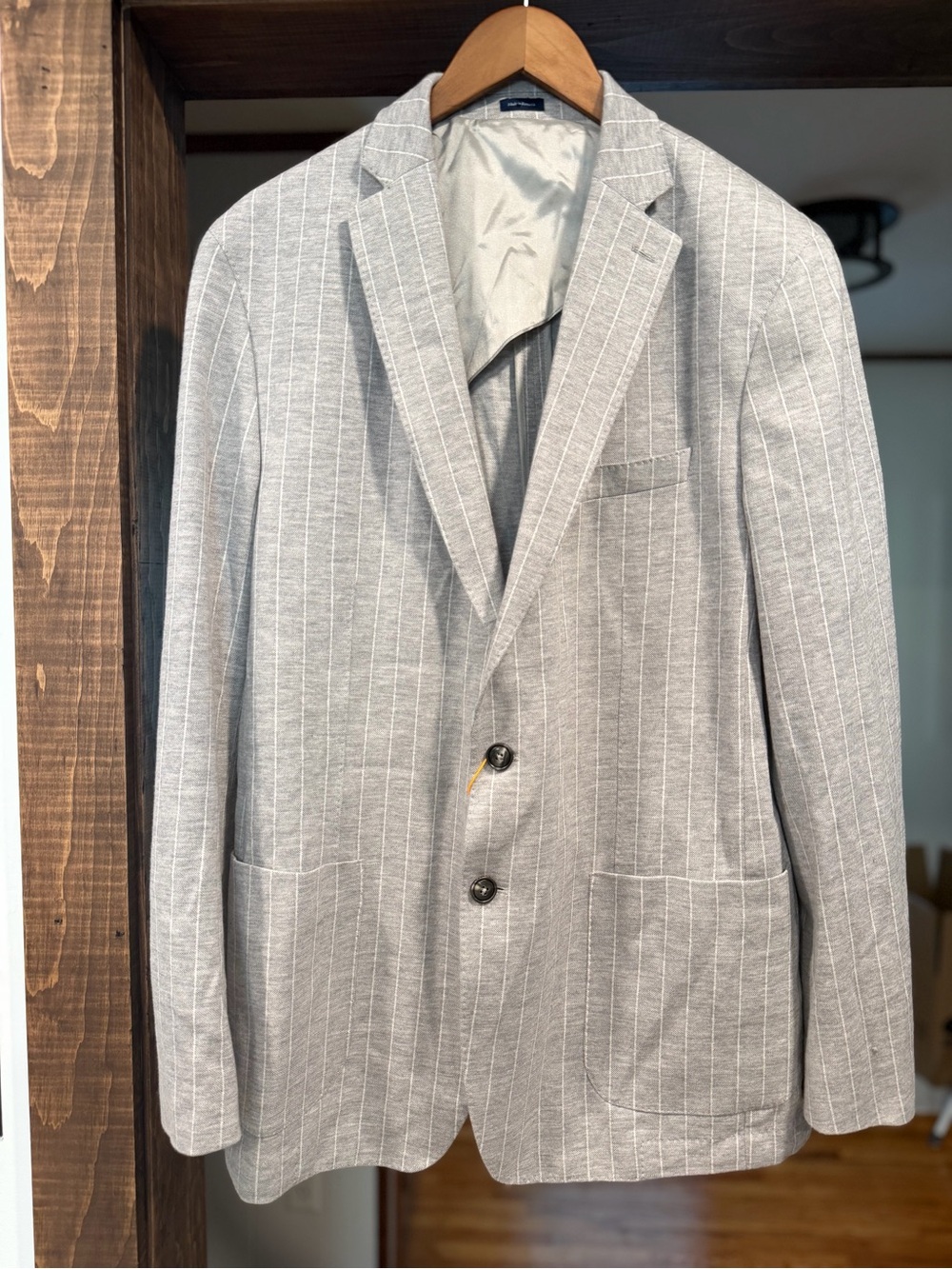 NWT Peter Millar Crown Crafted Melton Knit Pinstripe Soft Blazer (Size 48L)